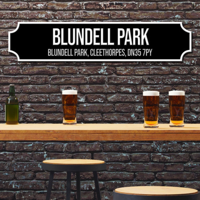Grimsby Town Blundell Park Black and White Stadium Any Text Football Club 3D Train Street Sign – The Card Zoo