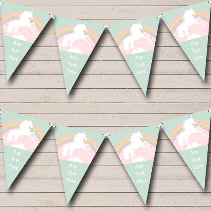 Rainbow Unicorn Personalised Children’s Party Bunting – The Card Zoo