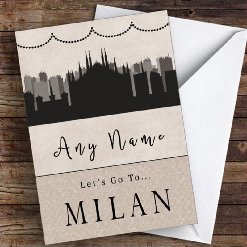 Surprise Let’s Go To Milan Personalised Greetings Card – The Card Zoo