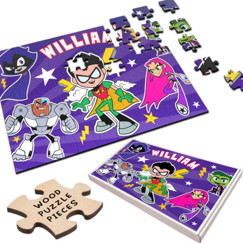 Teen Titans Children’s Kids Gift Custom Personalised Wooden Jigsaw Puzzle – The Card Zoo