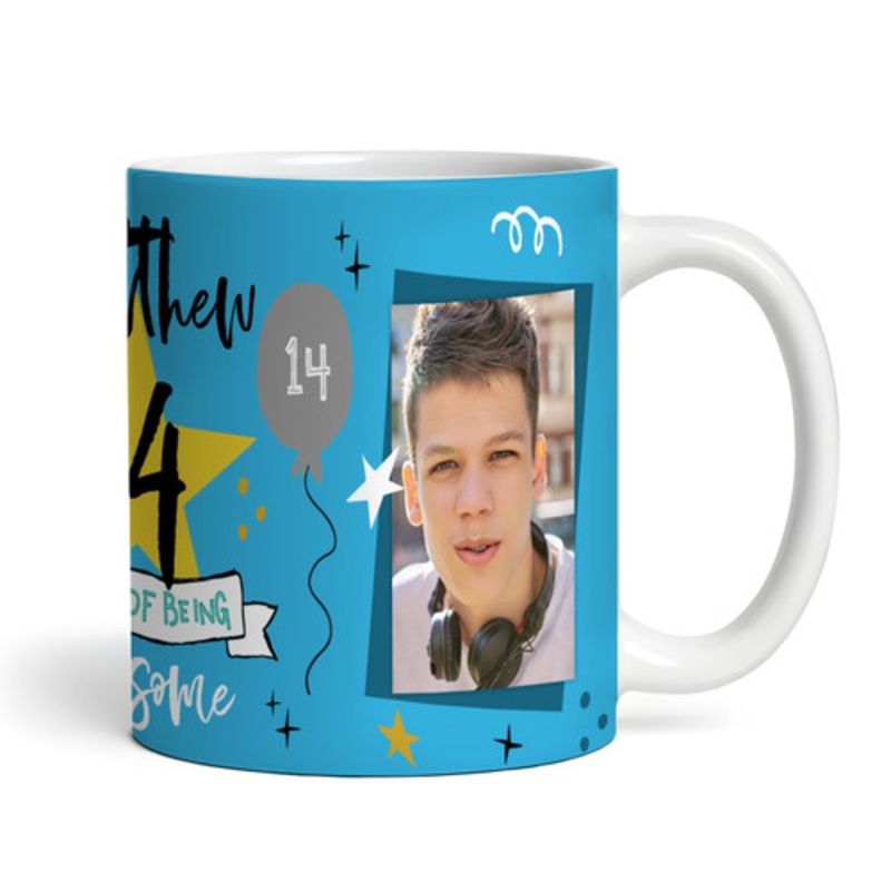 14 Years Photo Blue 14th Birthday Gift For Teenage Boy Personalised Mug – The Card Zoo