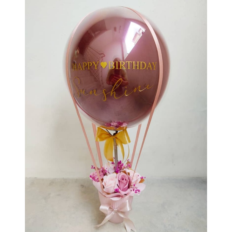 18inch Clear Bubble Hot Air Balloon with Flowers
