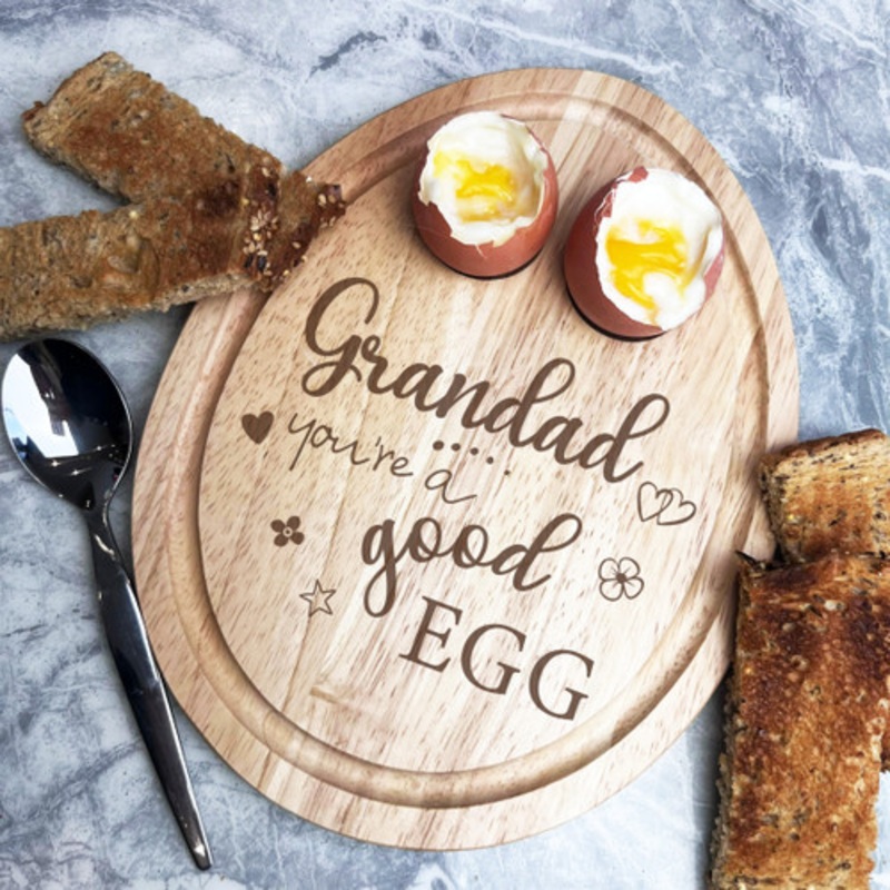 Boiled Eggs and Toast Grandad Good Egg Personalised Gift Breakfast Serving Board – The Card Zoo