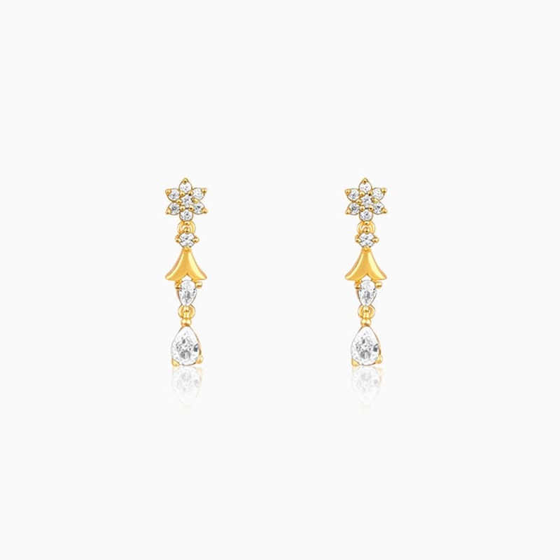 Golden Glinting Joy Zircon Earrings