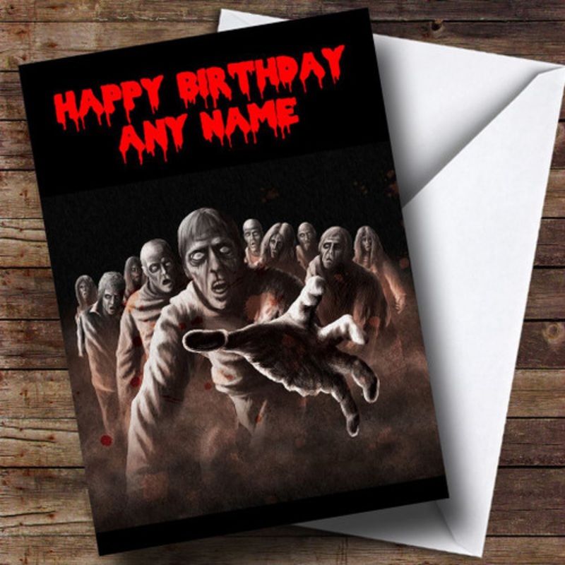 Scary Horrible Zombies Horror Personalised Birthday Card – The Card Zoo