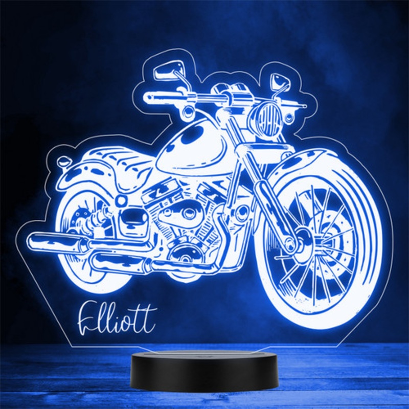 Vintage Motorcycle Personalised Gift Colour Changing LED Lamp Night Light – The Card Zoo