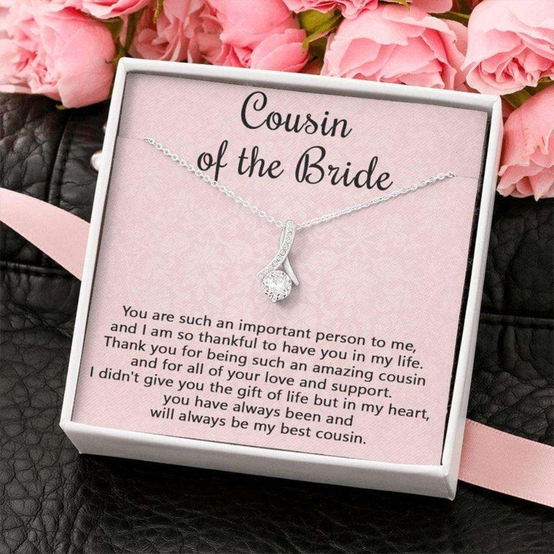 Cousin Necklace, Cousin Of The Bride Necklace Wedding Day Gift From Bride & Groom, Thank You Gift From Cousin, Cousin Wedding Gift
