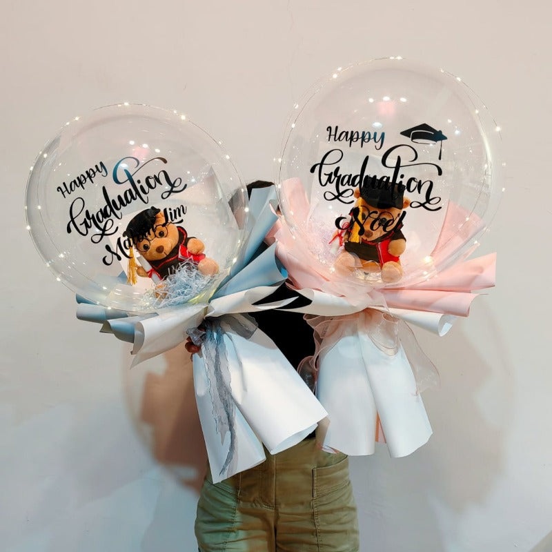 LED Graduation Bear Bouquet | Pink/Blue