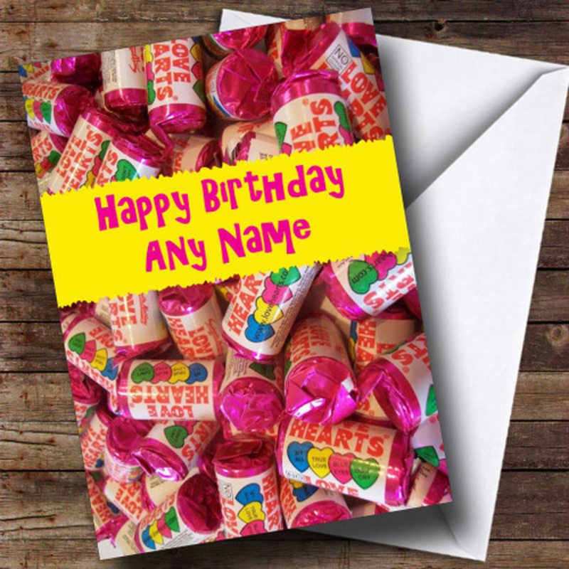 Love Heart Sweets Romantic Personalised Birthday Card – The Card Zoo