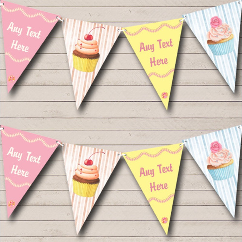 Pastel Cupcake Cake Baking Personalised Children’s Party Bunting – The Card Zoo