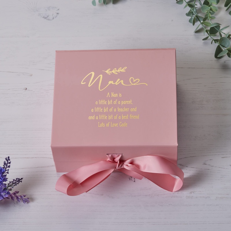 Personalised Nan Pink Gift Box With Sentiment