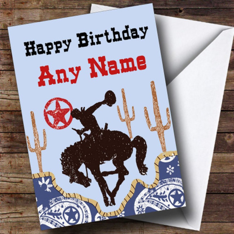Rodeo Cowboy Western Personalised Birthday Card – The Card Zoo