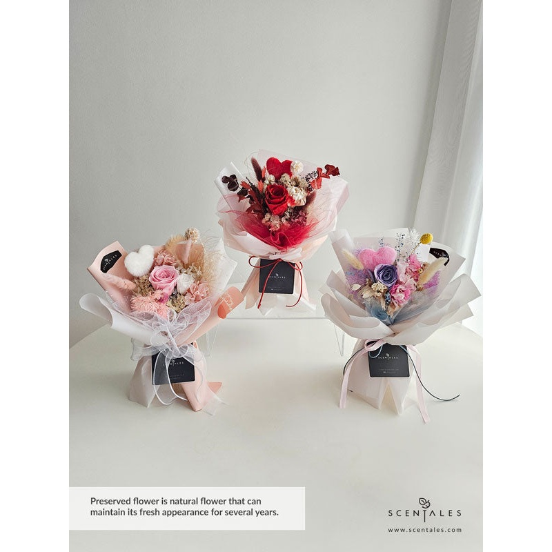 Scentales Love Emblem Dried & Preserved Flower Bouquet  (Johor Bahru Delivery)