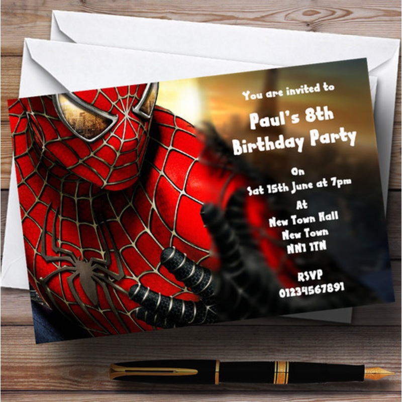 Spiderman Personalised Children’s Party Invitations – The Card Zoo