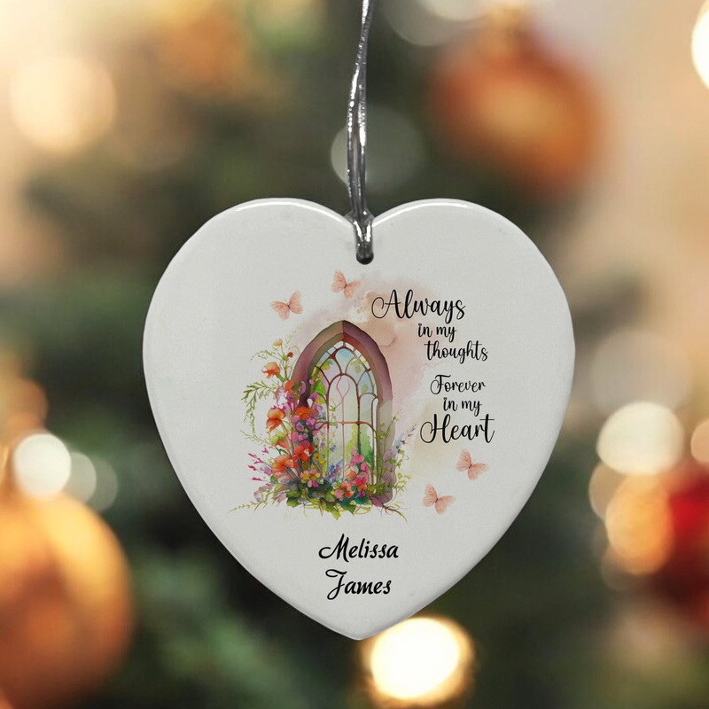 Sympathy Bereavement Condolences Ceramic Heart Always In My Thoughts