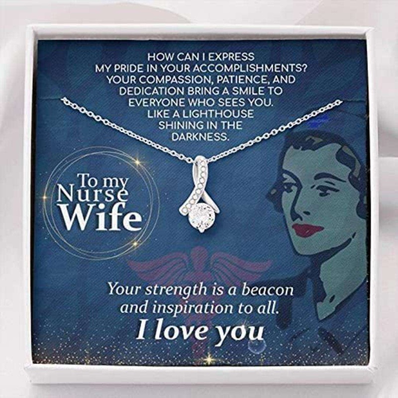Wife Necklace, Wife Necklace  Necklace For Wife  Gift Necklace With Message Card To My Nurse Wife