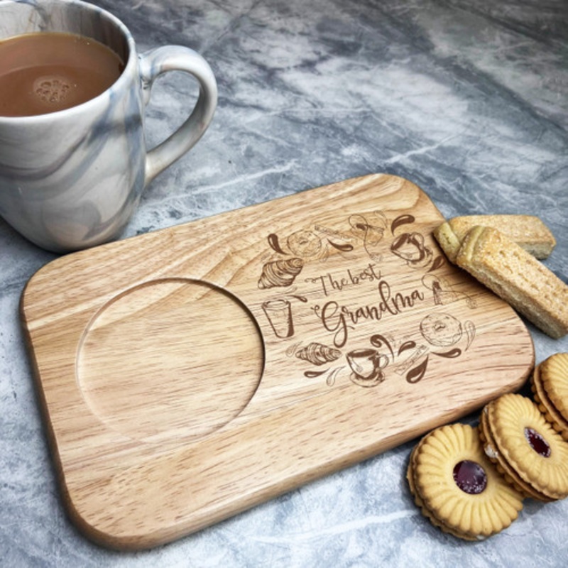 Best Grandma Pastry And Tea Personalised Gift Tea Tray Biscuit Serving Board – The Card Zoo