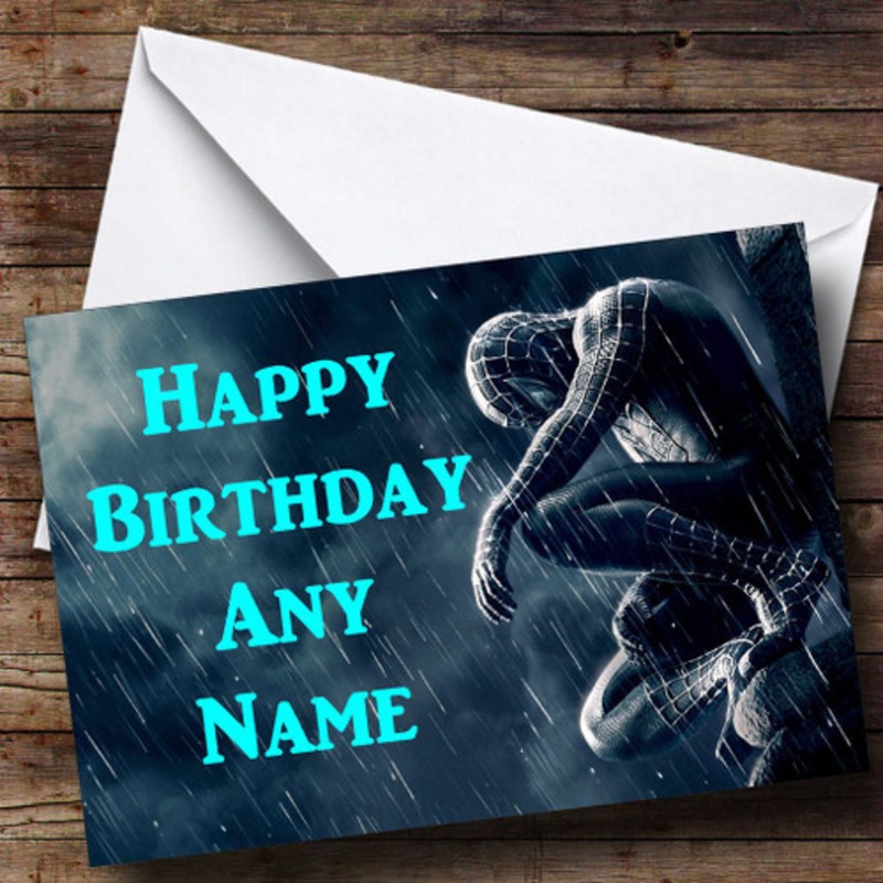 Grey Spiderman Personalised Birthday Card – The Card Zoo