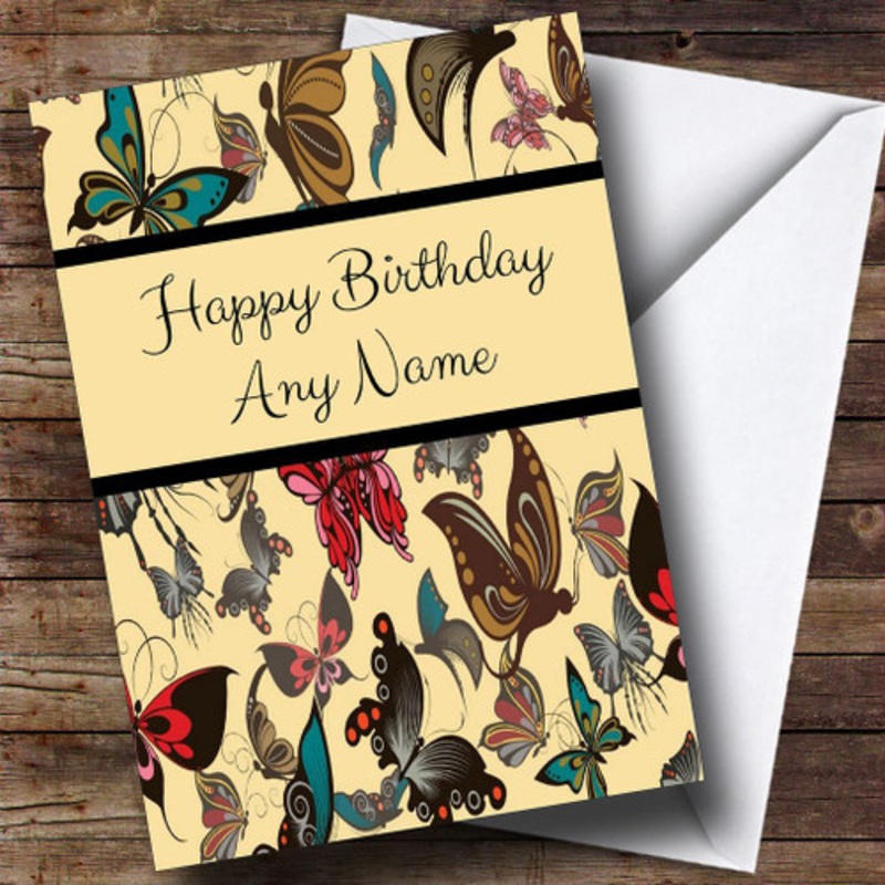Stunning Vintage Butterfly Deco Personalised Birthday Card – The Card Zoo