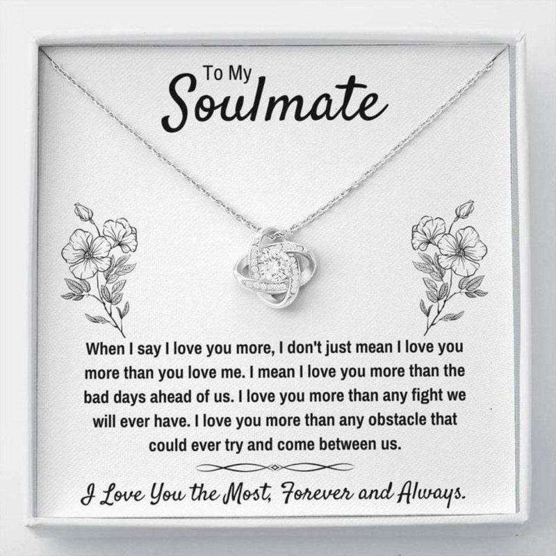 Wife Necklace, To My Soulmate i Love You The Most Love Knot Necklace Gift