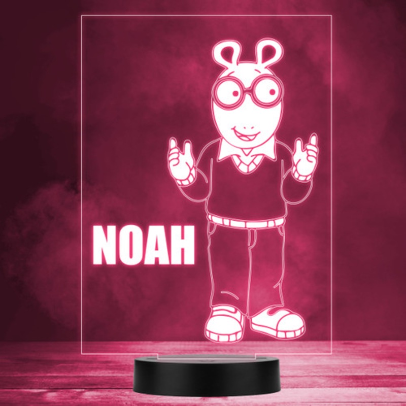Arthur Aardvark Children’s Tv Show Personalised LED Multicolour Night Light – The Card Zoo