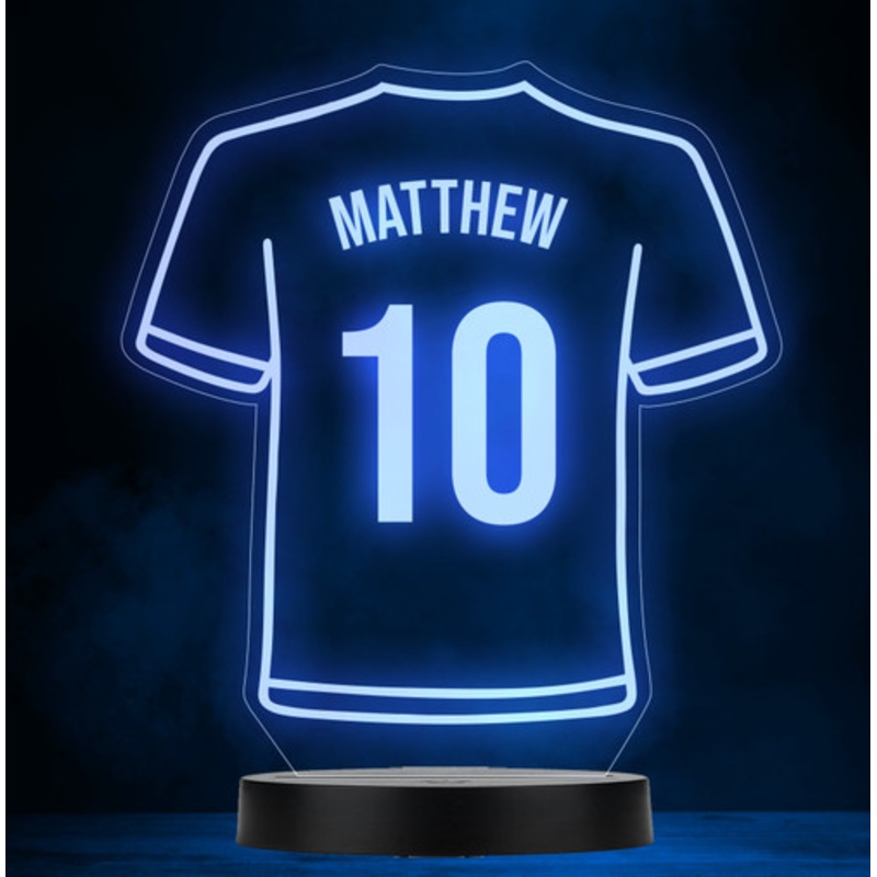 Football Shirt Game Sport Number Personalised Colour Change Lamp Night Light – The Card Zoo