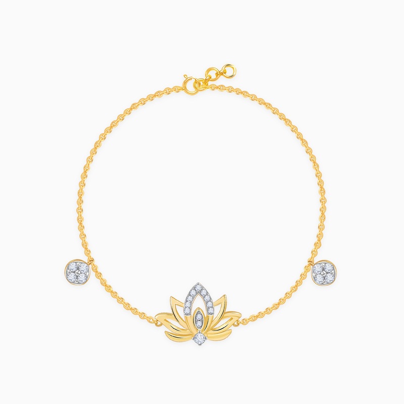 Gold Lotus Love Diamond Bracelet