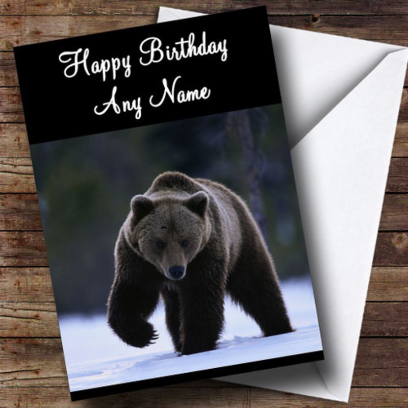 Grisly Brown Bear Personalised Birthday Card – The Card Zoo