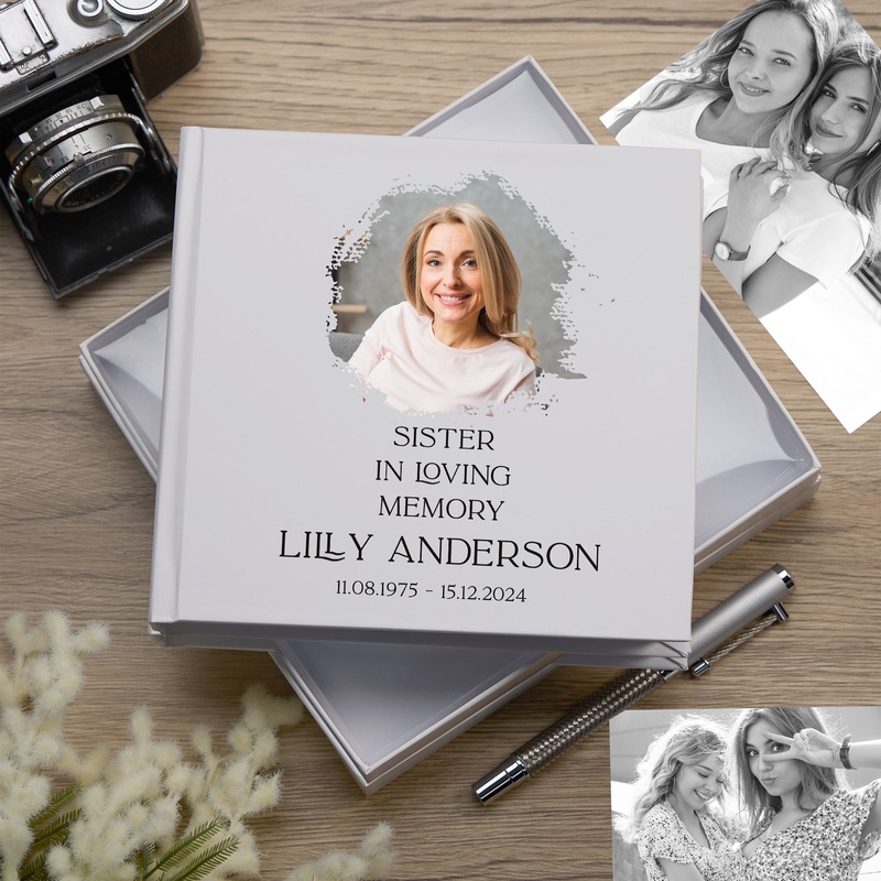 Personalised Sister In Loving Memory White Album With Photo For 50 x 6×4 Photos
