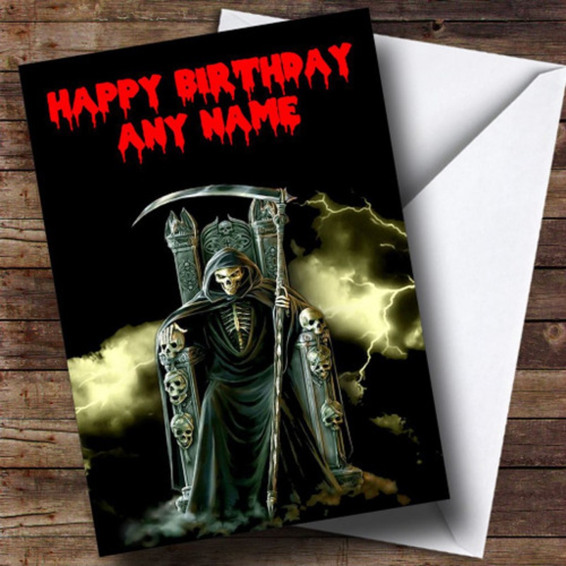Scary Skeleton Horror Personalised Birthday Card – The Card Zoo