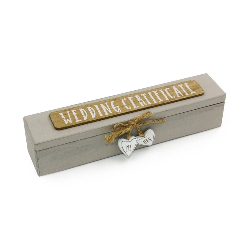 Vintage Style Wooden Wedding Certificate Holder