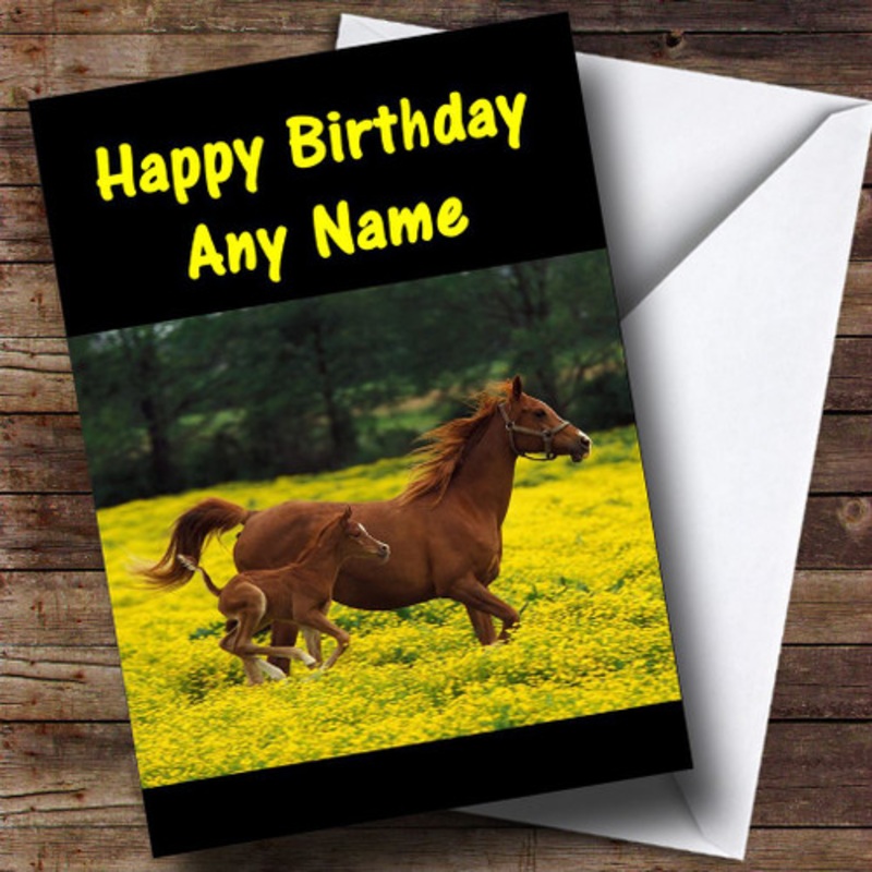 Horse and Foal Personalised Birthday Card – The Card Zoo