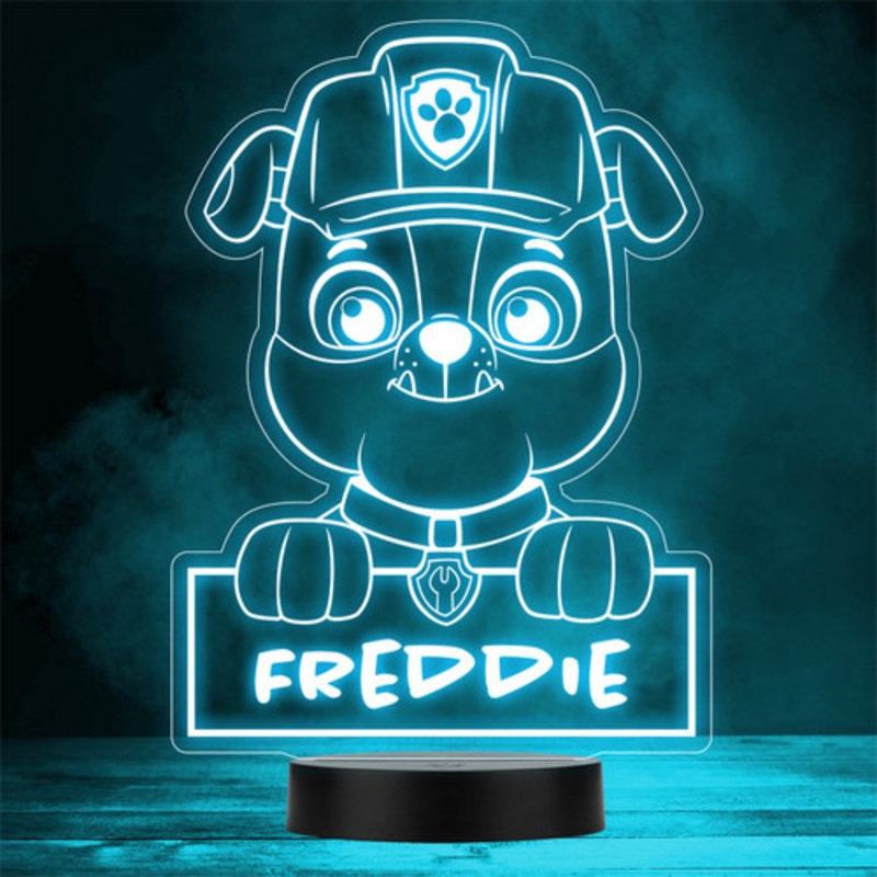 Kids Rubble’s Head Paw Patrol Personalised Gift Colour Change LED Night Light – The Card Zoo