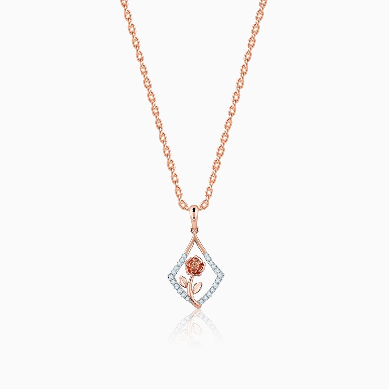 Rose Gold Twinkling Elegance Diamond Pendant