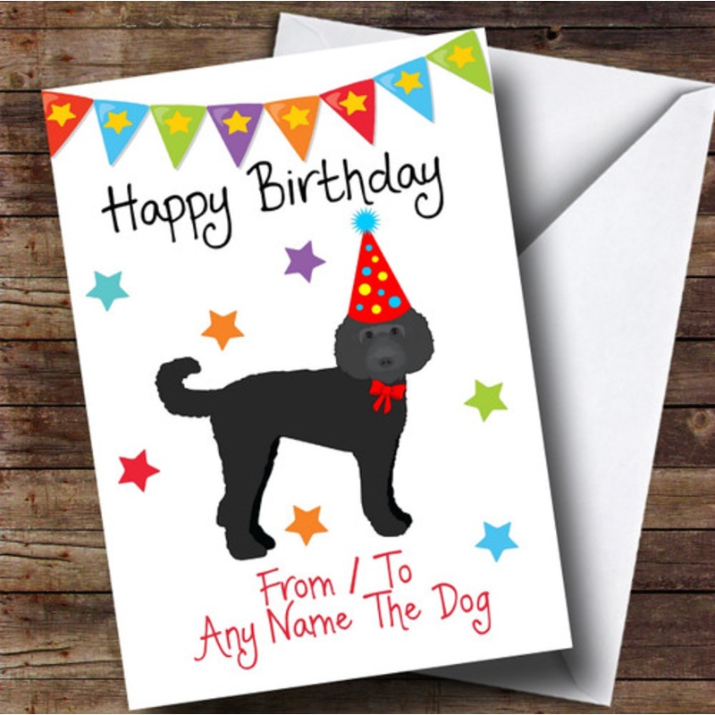 To From Pet Black Labradoodle Personalised Birthday Card – The Card Zoo