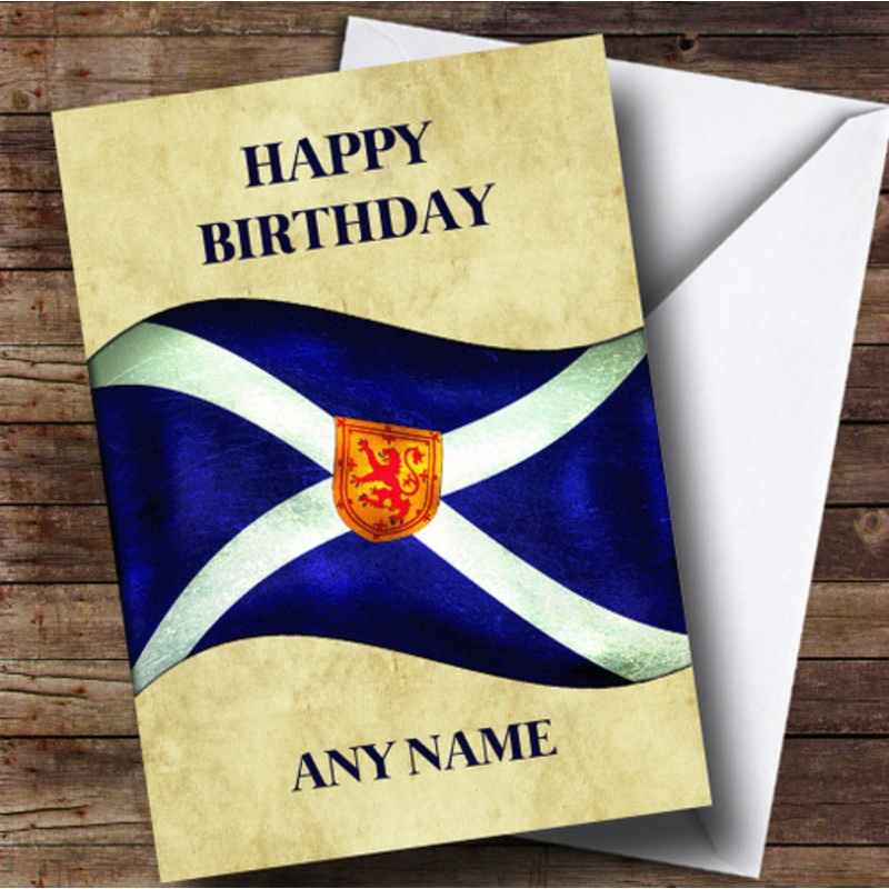 Vintage Scottish Flag Personalised Birthday Card – The Card Zoo