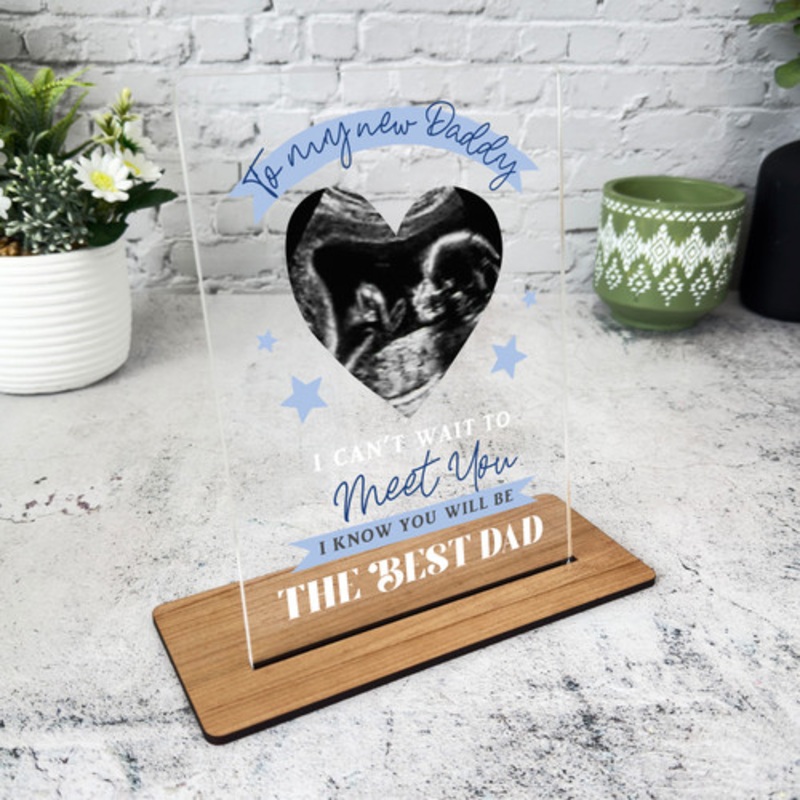 Gift For Dad To Be Meet You Pregnancy Scan Photo Personalised Acrylic Plaque – The Card Zoo