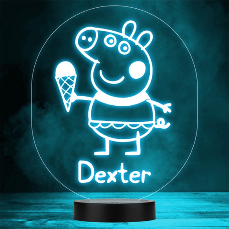Peppa Pig With Ice Cream Kids Tv Character LED Personalised Gift Night Light – The Card Zoo