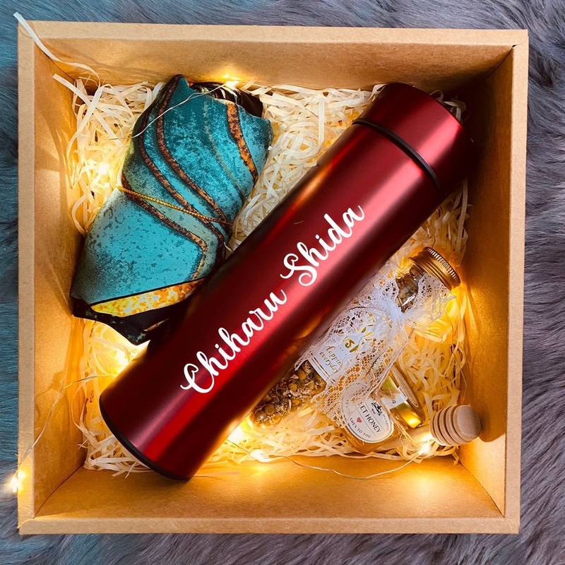 Thermal Bottle & Silk Scarf Shawl Satin Hijab Gift Box Set (Klang Valley Delivery)
