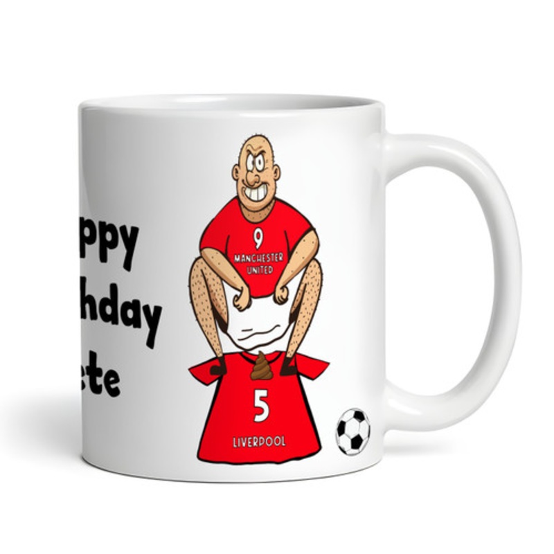 United Shitting On Liverpool Funny Football Gift Team Rivalry Personalised Mug – The Card Zoo