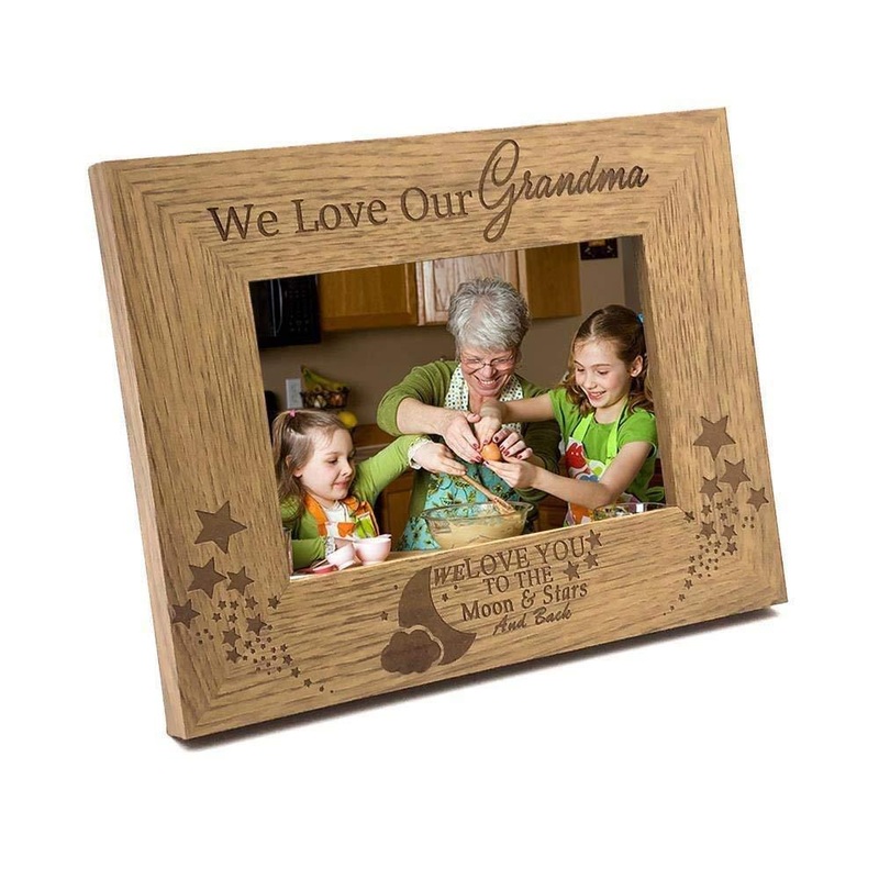 We Love Our Grandma To The Moon and Back Wooden Photo Frame Gift