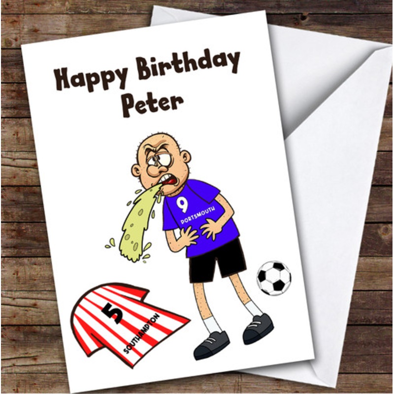 Any Team Vomiting On Any Team Funny Football Fan Birthday Card – The Card Zoo