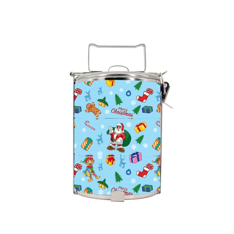 BDARI Tiffin Carrier – Blue Christmas (Nationwide Delivery)