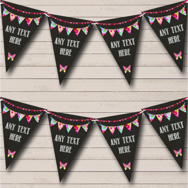 Bright Chalk Style Personalised Tea Party Bunting – The Card Zoo