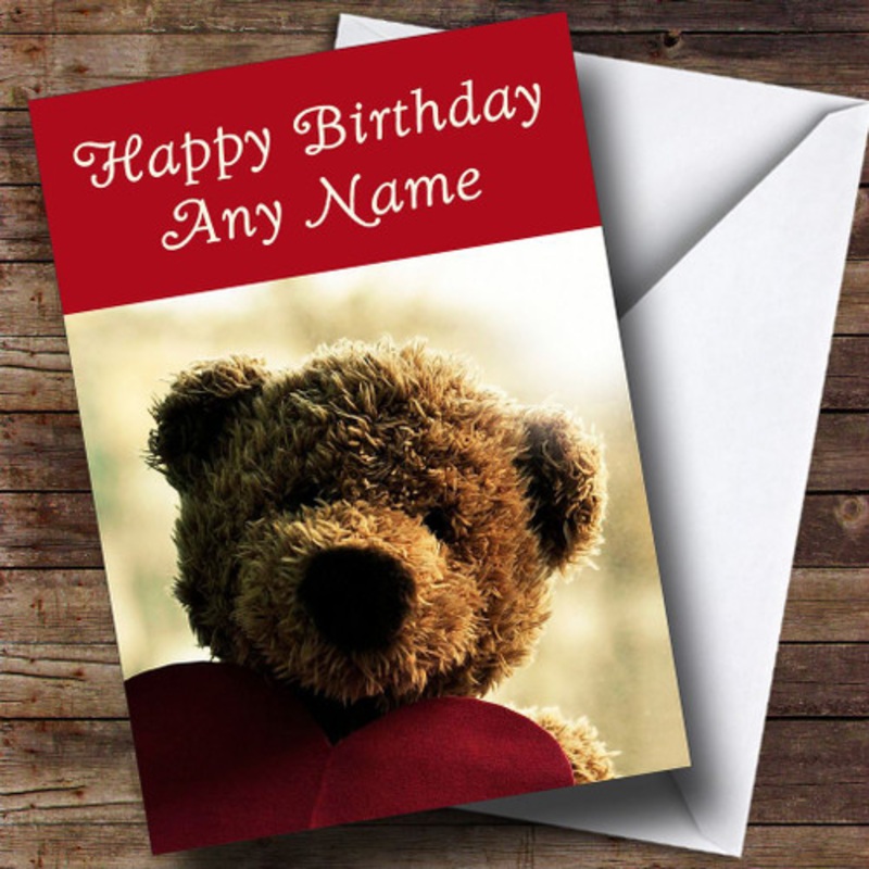 Cute Teddy Bear Love Personalised Birthday Card – The Card Zoo