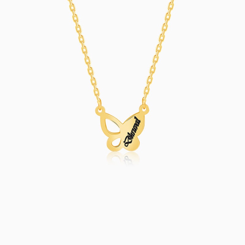 Golden Personalised Butterfly Necklace