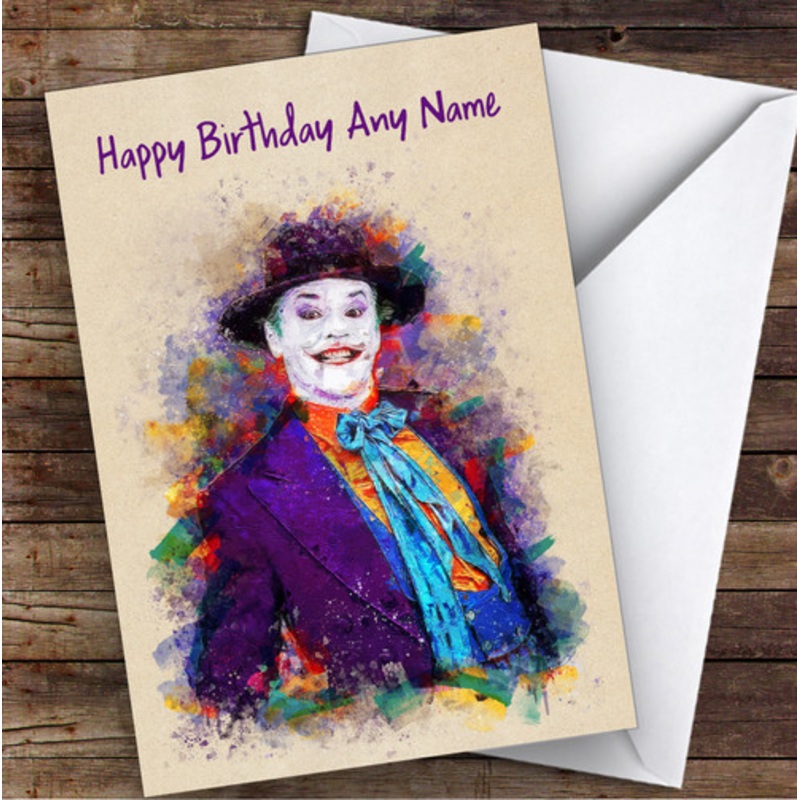 Jack Nicholson Joker Invader Zim Children’s Kids Personalised Birthday Card – The Card Zoo
