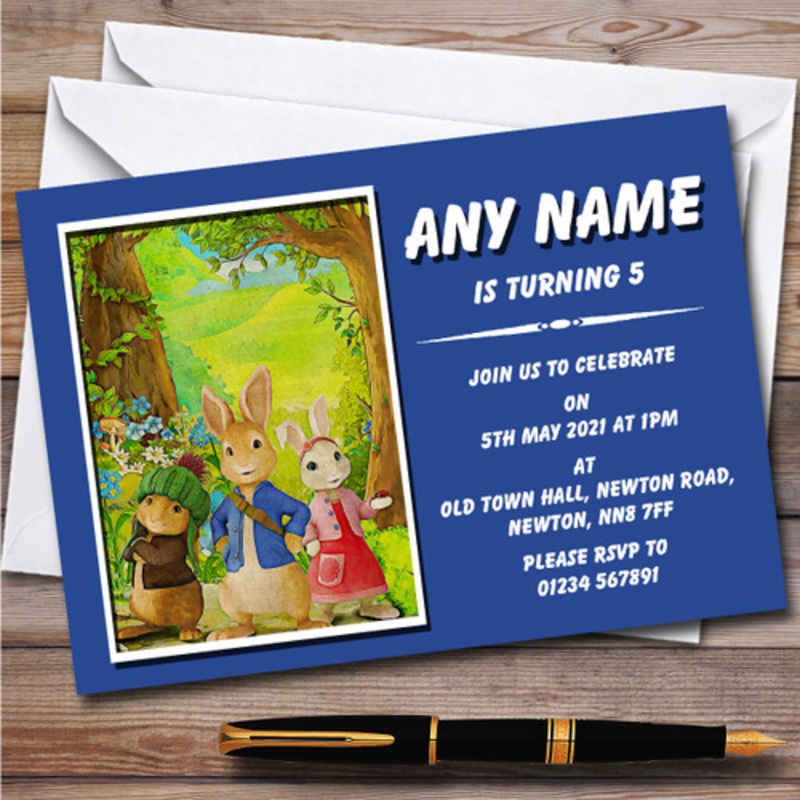 Peter Rabbit Cute Retro Children’s Kids Personalised Birthday Party Invitations – The Card Zoo