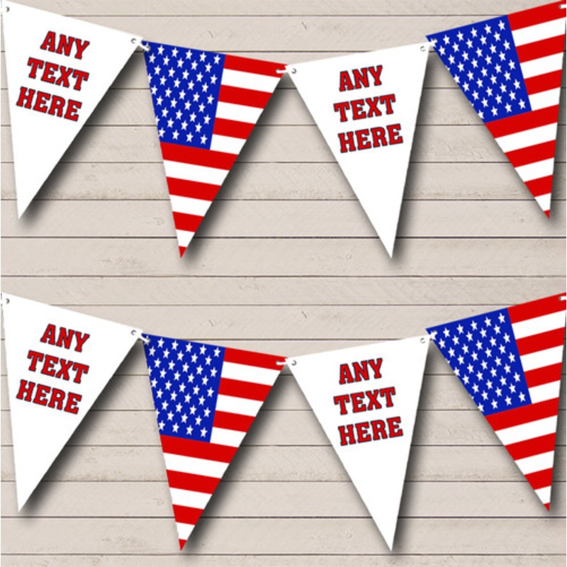Stars Stripes American Flag Personalised Birthday Party Bunting – The Card Zoo