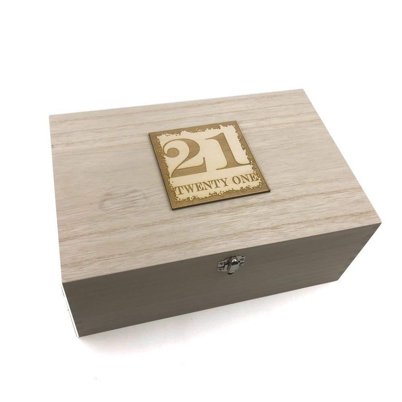 21st Birthday Gift Large Memories Keepsake Box